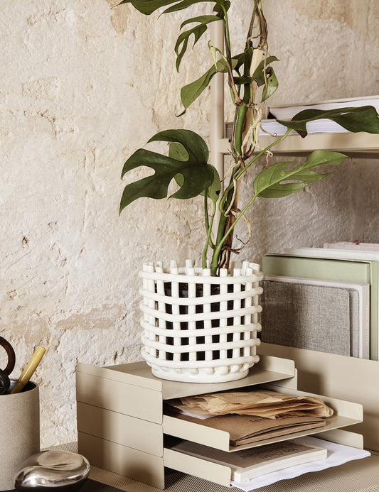 CERAMIC BASKET BLUE
