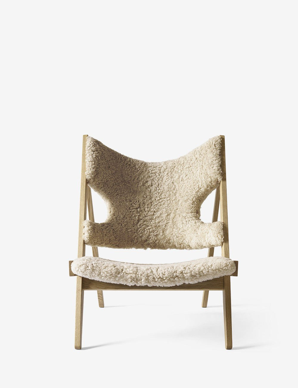 knitting lounge chair sheepskin