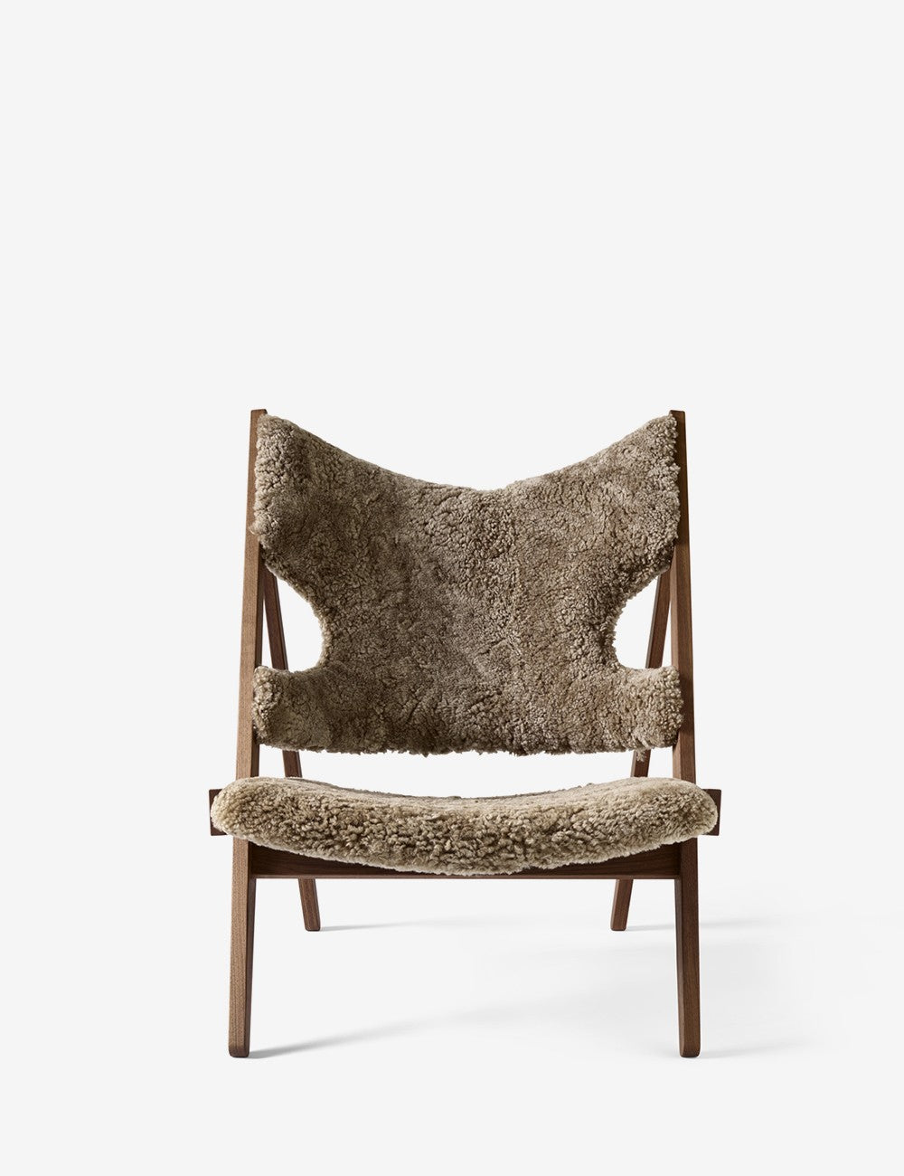 knitting lounge chair sheepskin