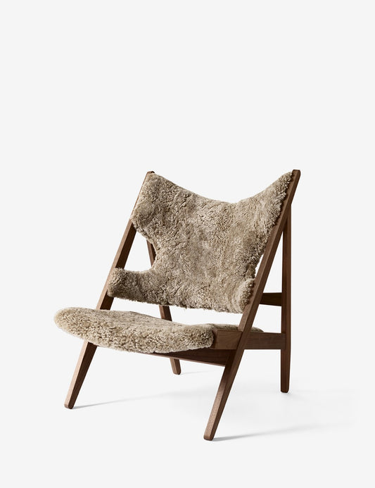 knitting lounge chair sheepskin