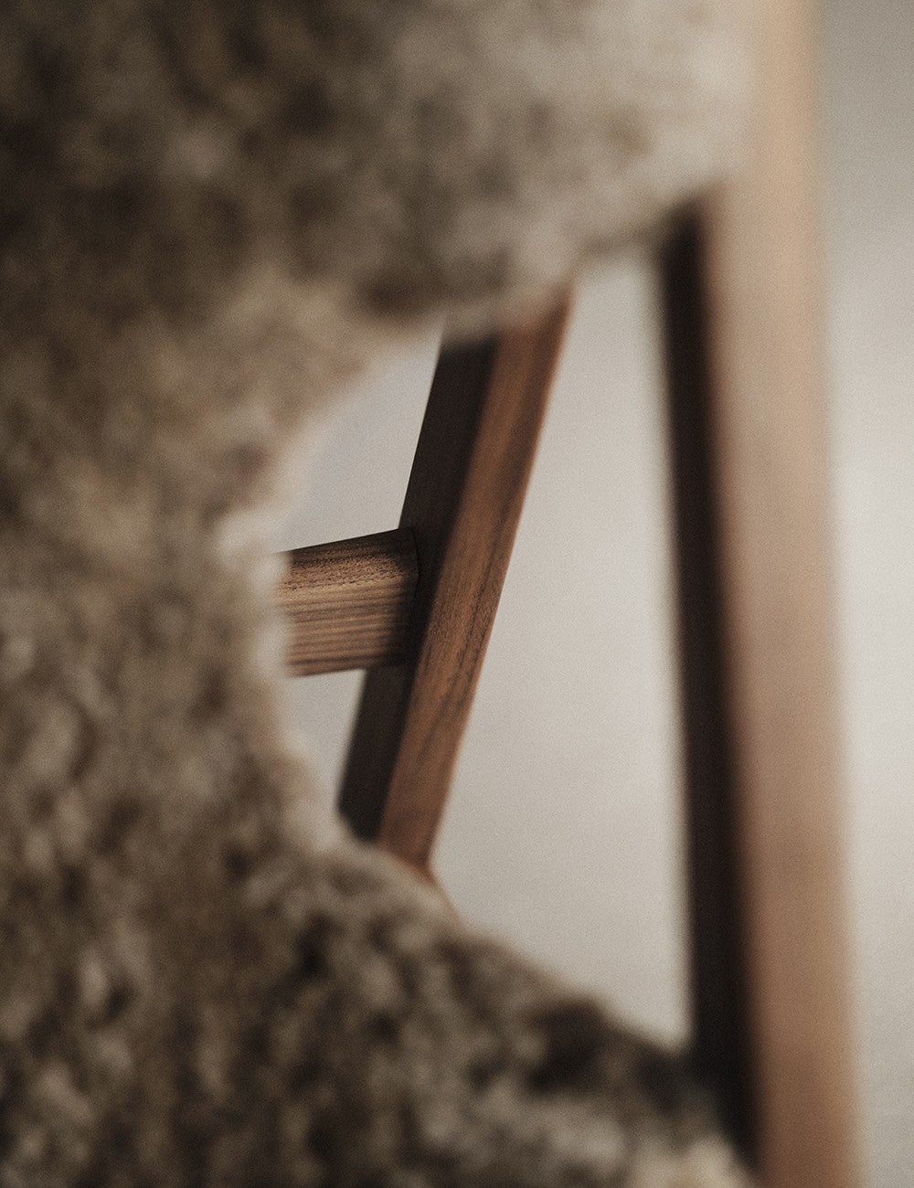 knitting lounge chair sheepskin