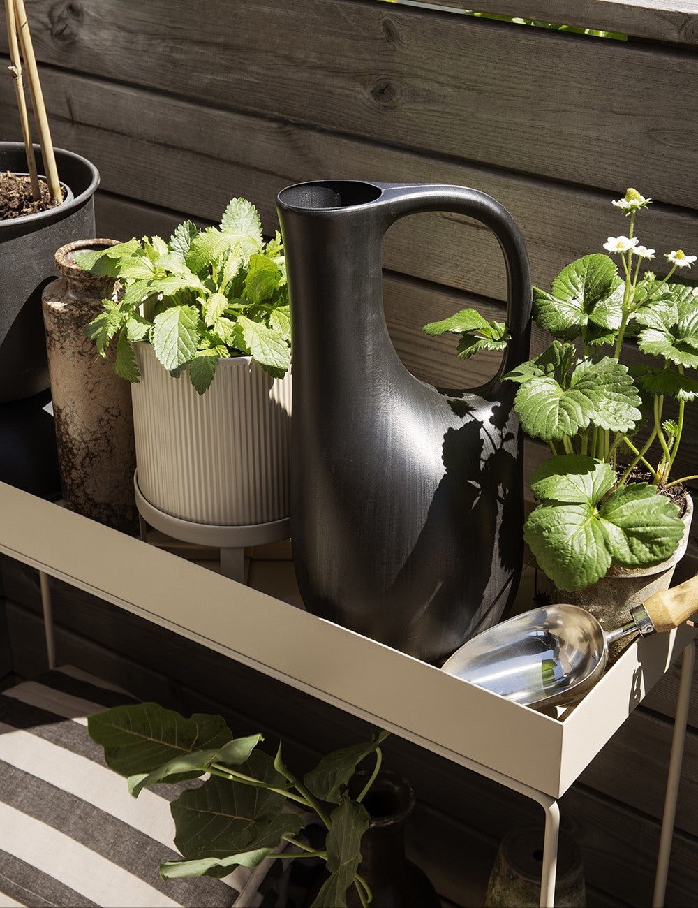 bac à plantes à deux niveaux