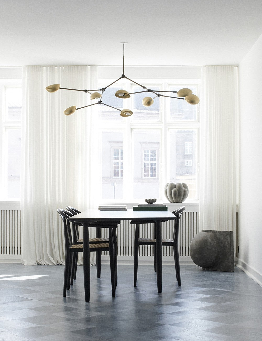drop chandelier brass