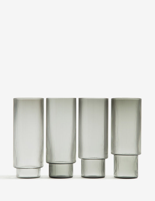 RIPPLE LONG DRINK GLASS 4 SET