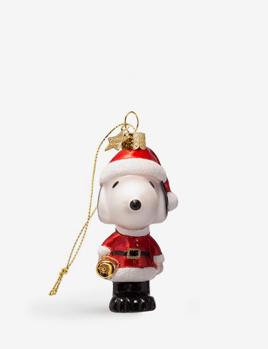 Snoopy glass ornament