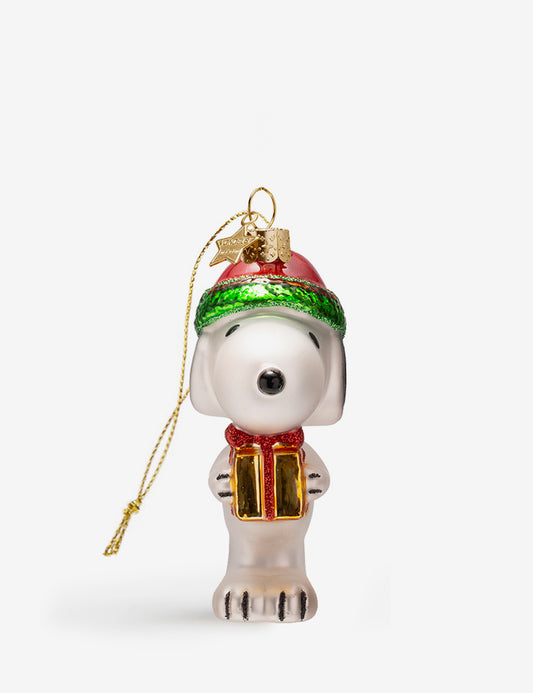 Snoopy glass ornament