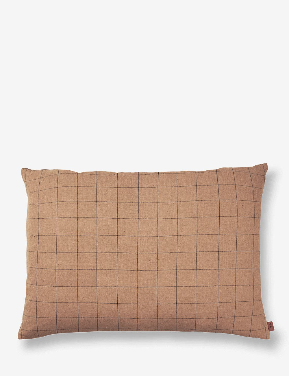 cuscino a griglia in cotone marrone