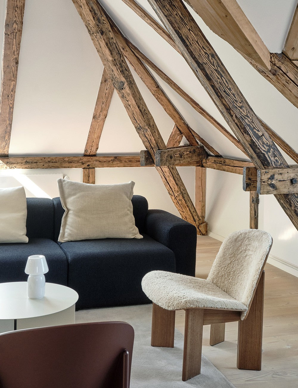 Chaise longue Chisel en peau de mouton