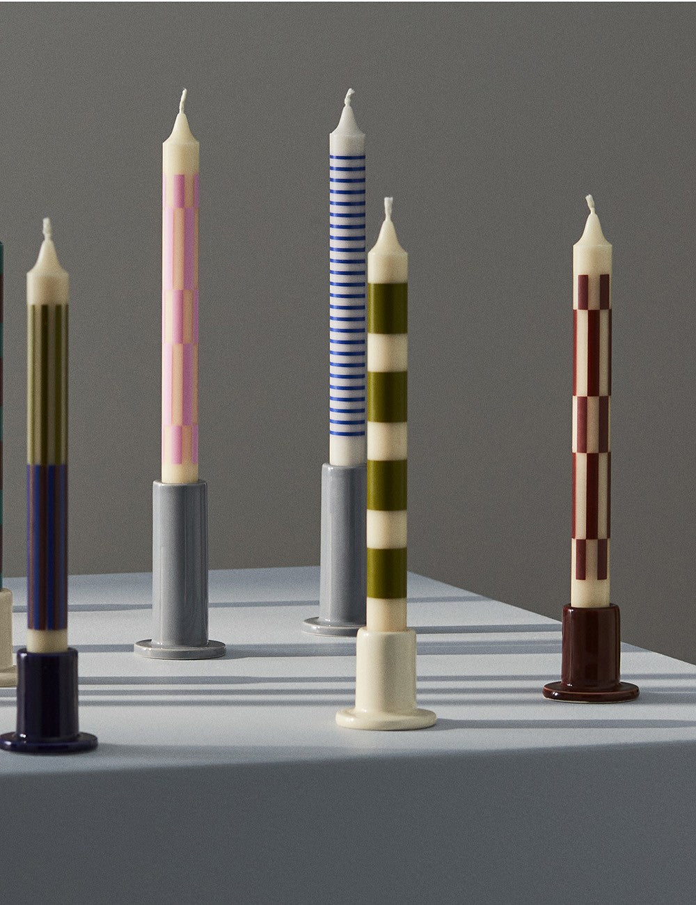 motif à rayures de bougies