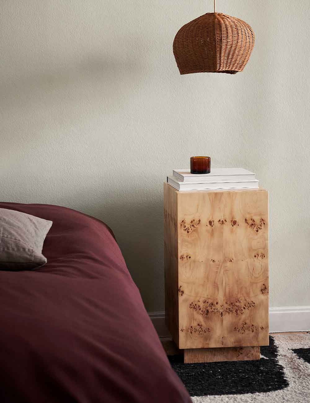 burl side table