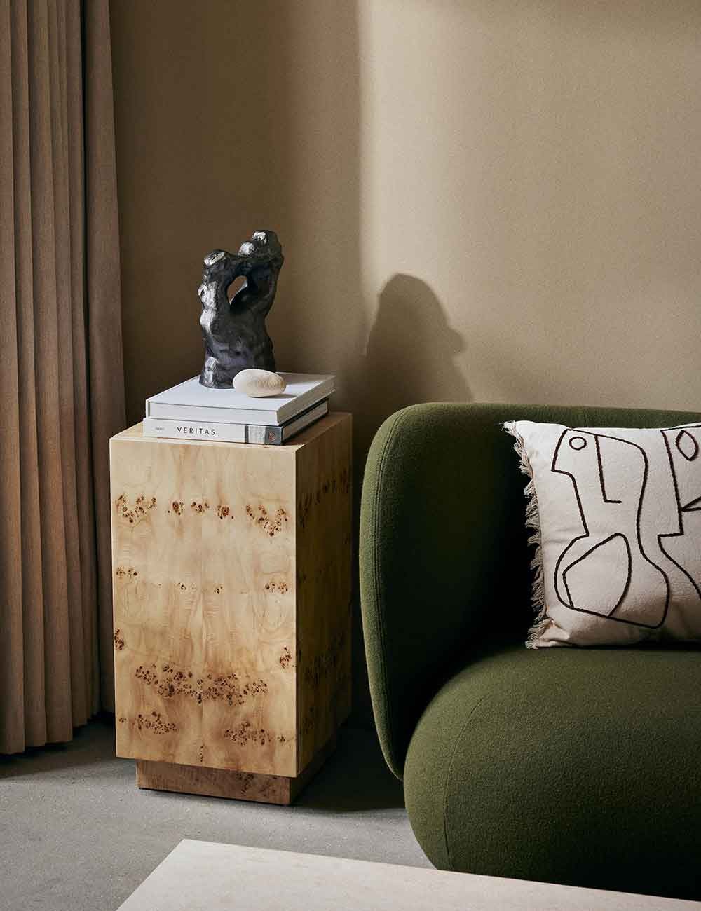 burl side table