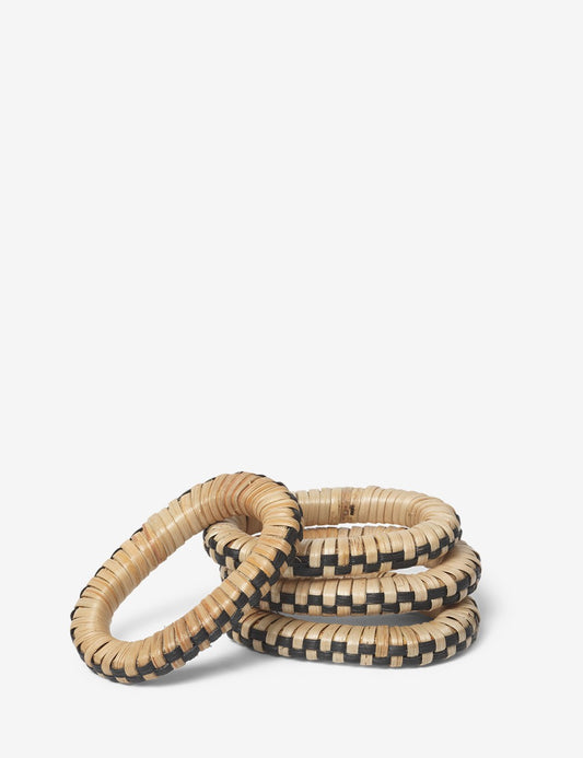 WEAVE NAPKING RINGS 4 SET