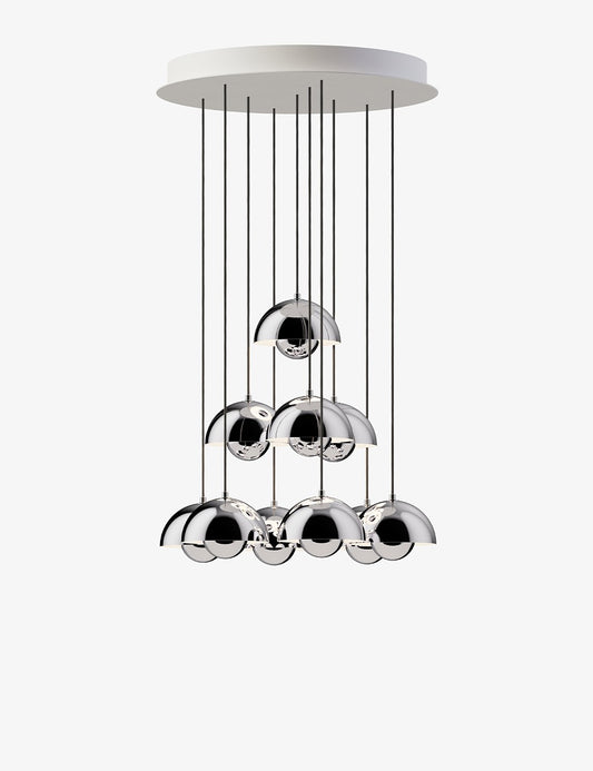FLOWERPOT CHANDELIER VP10, 10 PENDANTS