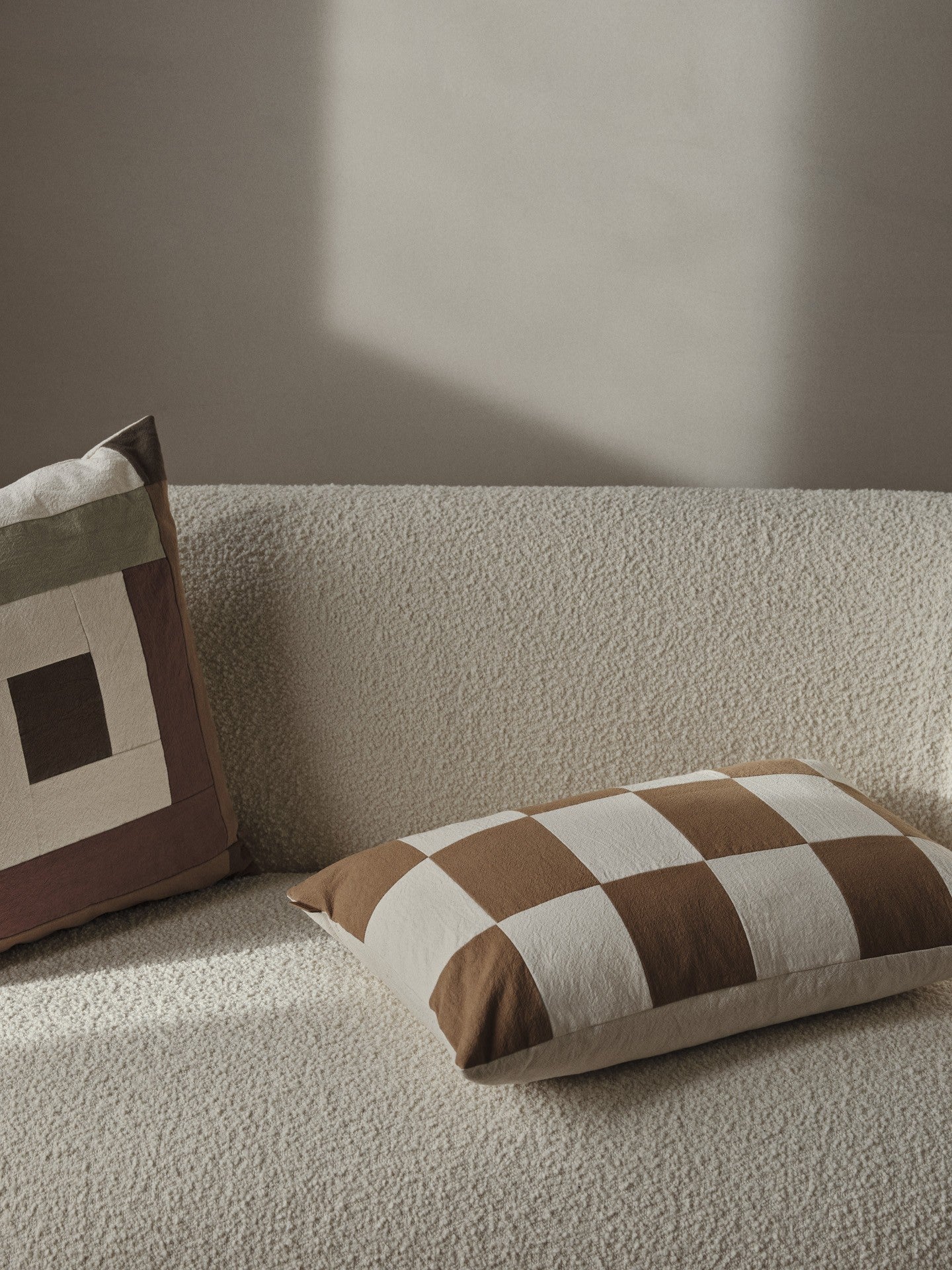 fold patchwork cushion sugar kelp
