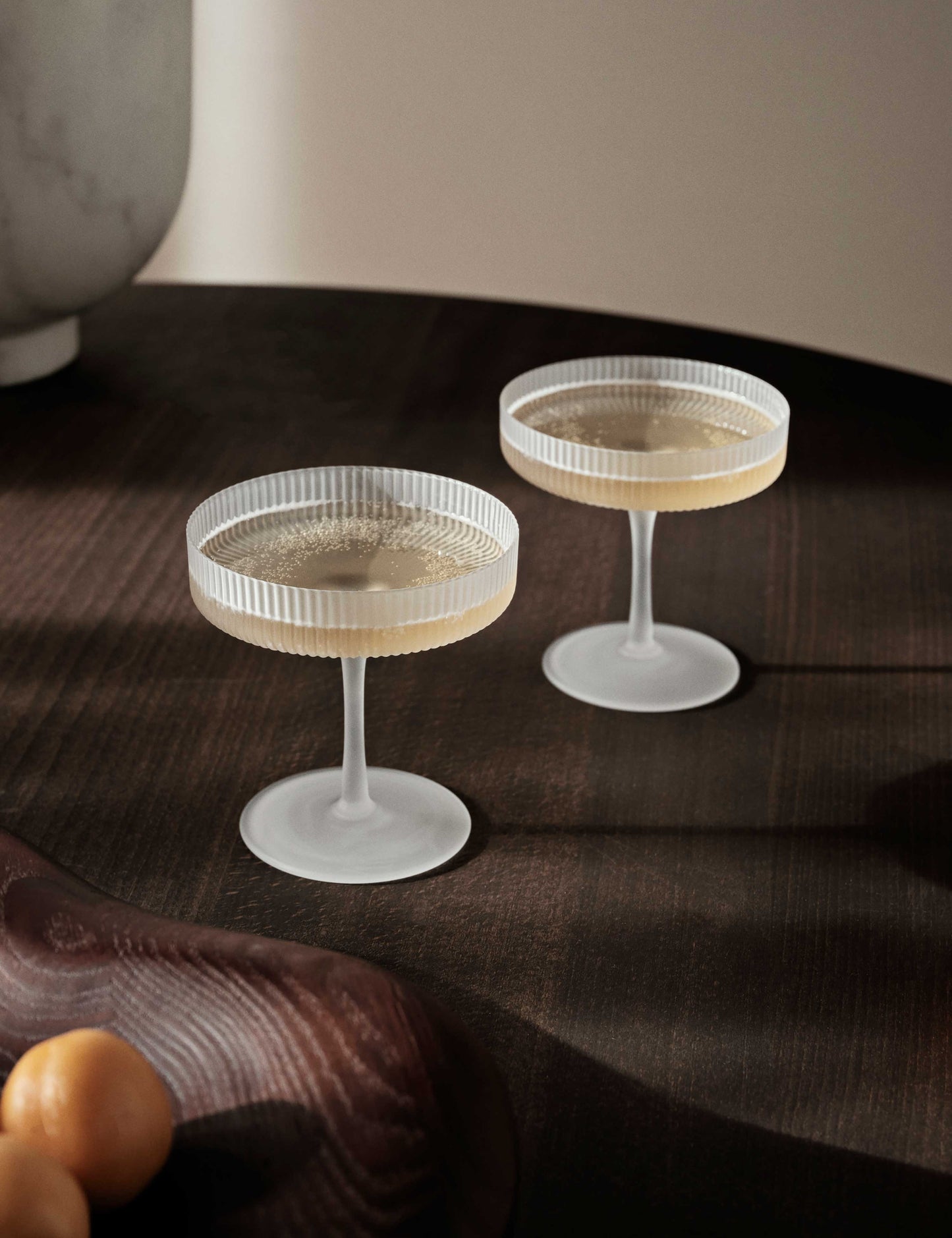 RIPPLE CHAMPAGNE SAUCERS 2 SET