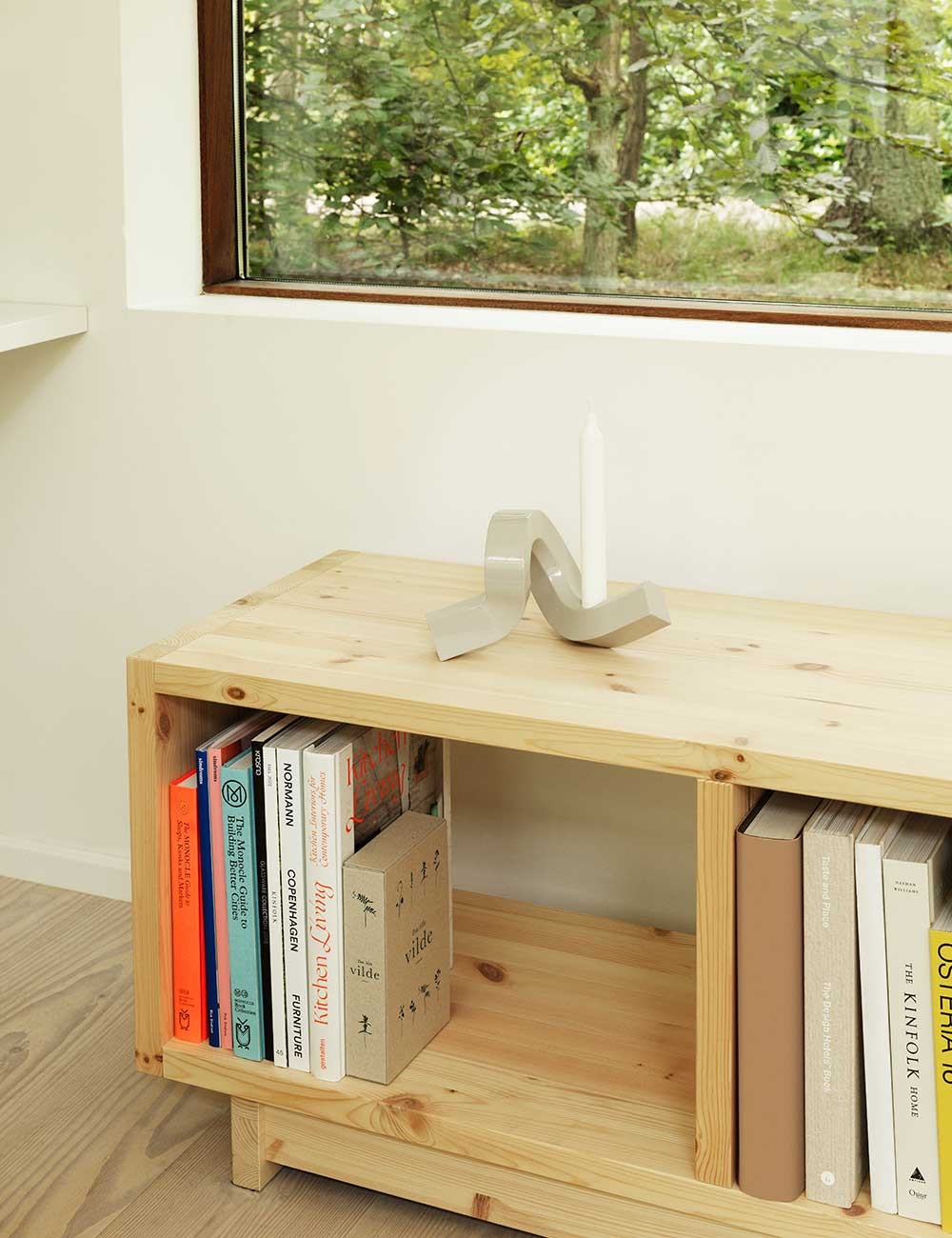 plank bookcase low