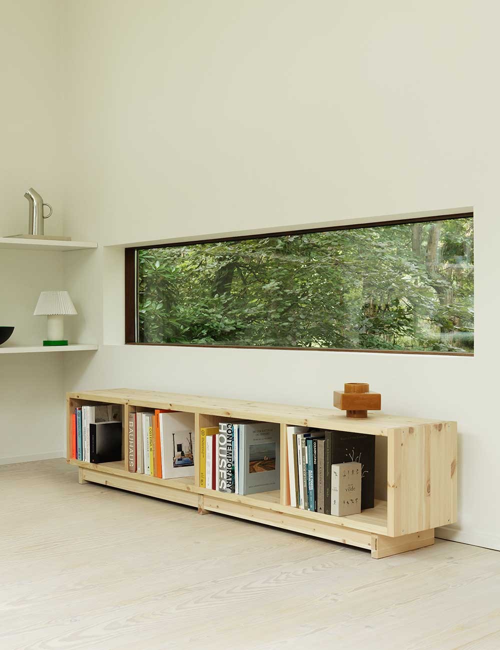 plank bookcase low