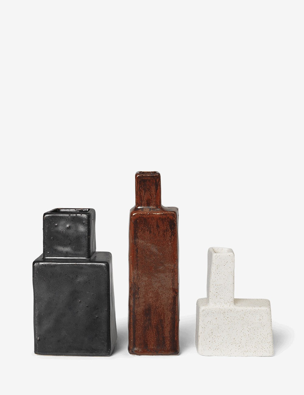 set da 3 mini vasi in koa
