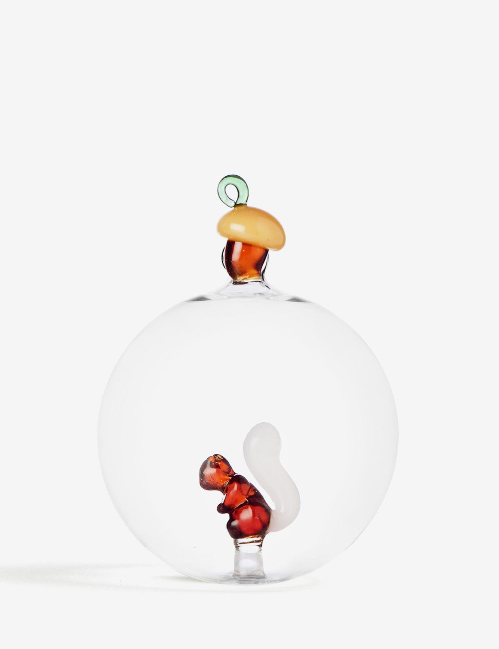 ACORN SQUIRREL GLASS BALL