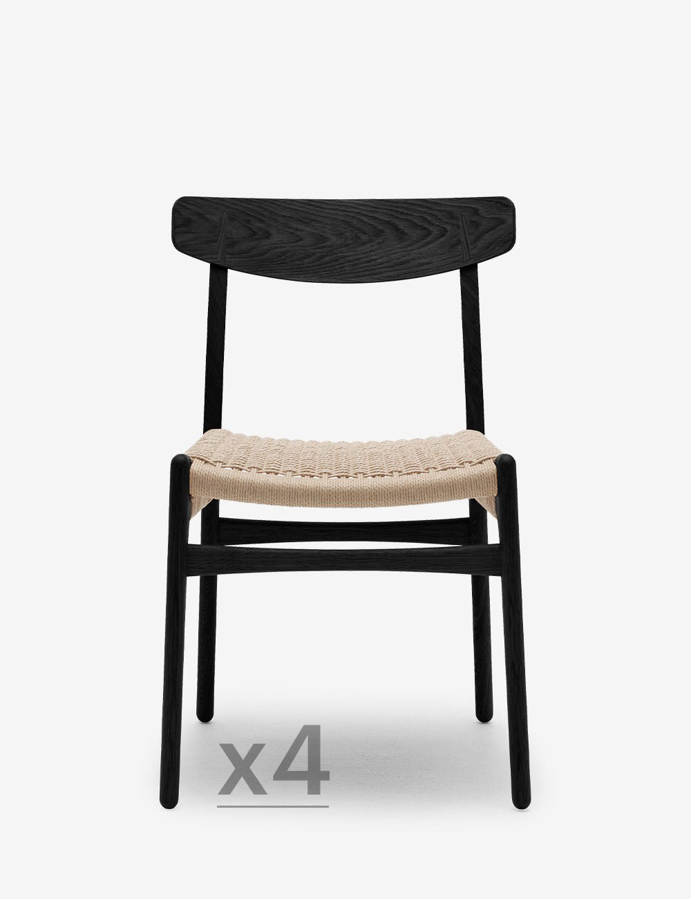 CH23 CHAIR BLACK OAK 4 SET