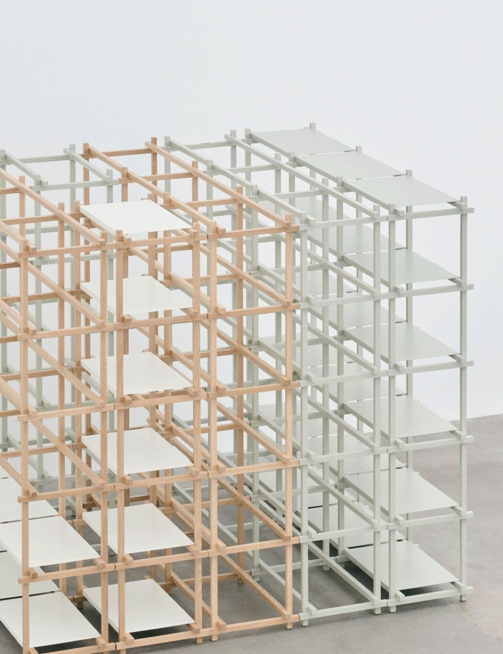 scaffalatura in legno bassa