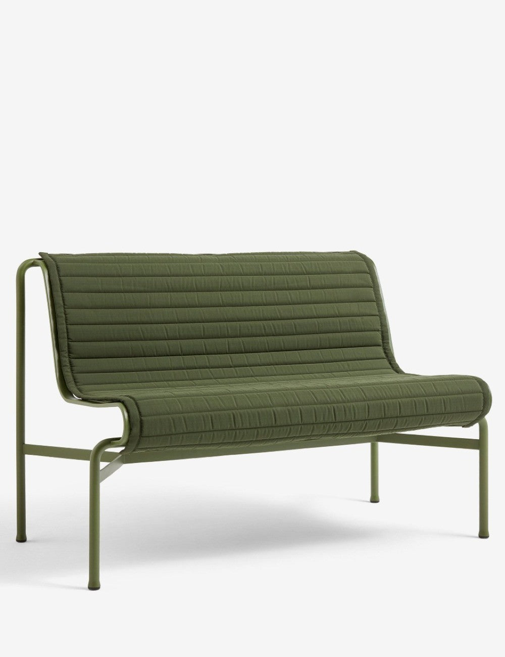 panca da pranzo con cuscino trapuntato a palizzata