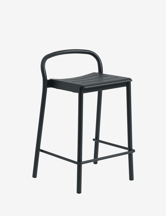 linear steel counter stool