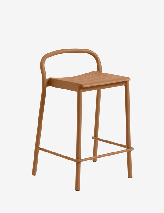 linear steel counter stool