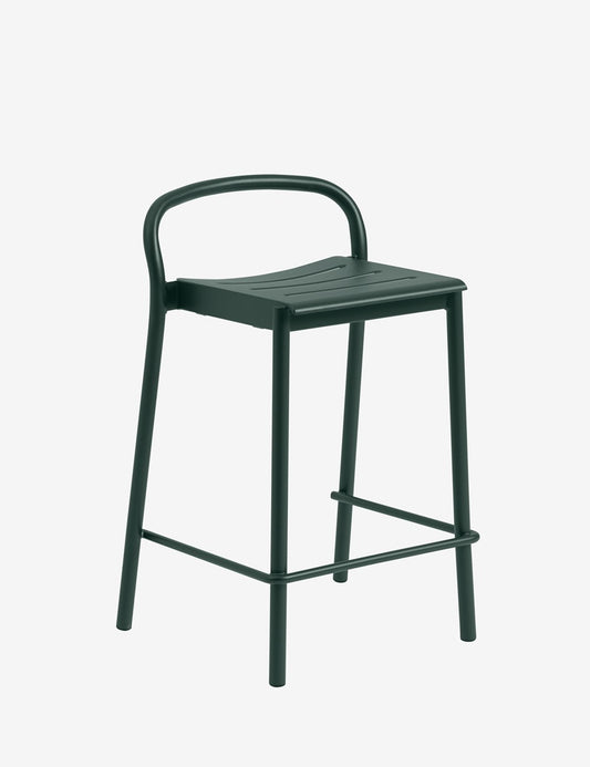 linear steel counter stool