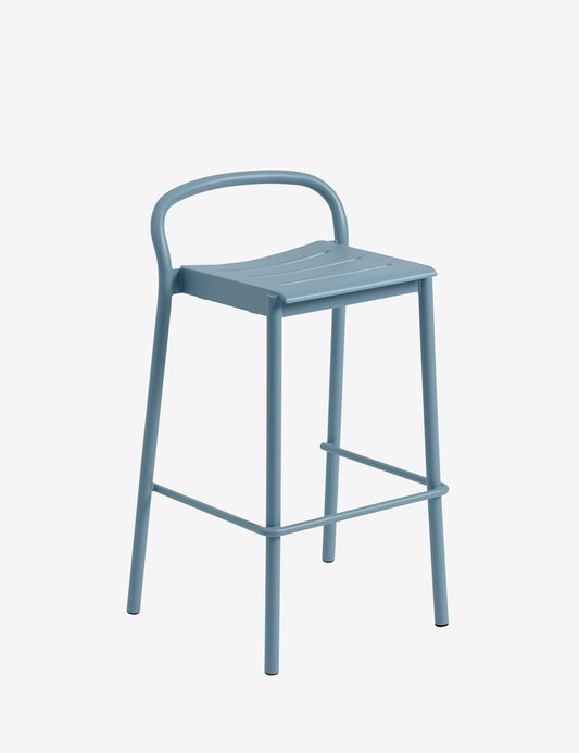 linear steel bar stool