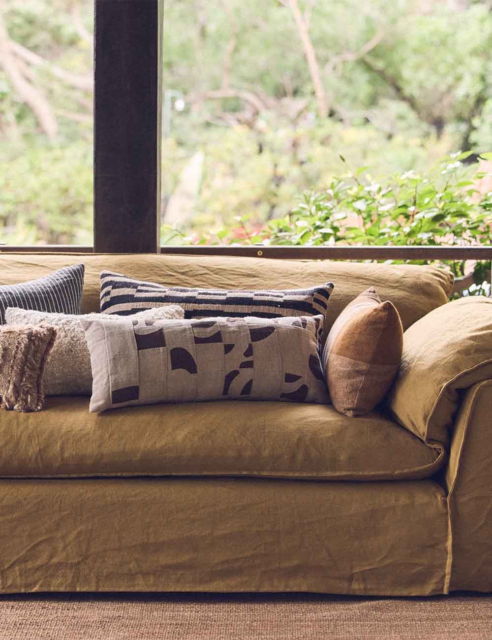 coussin rapiécé naturel