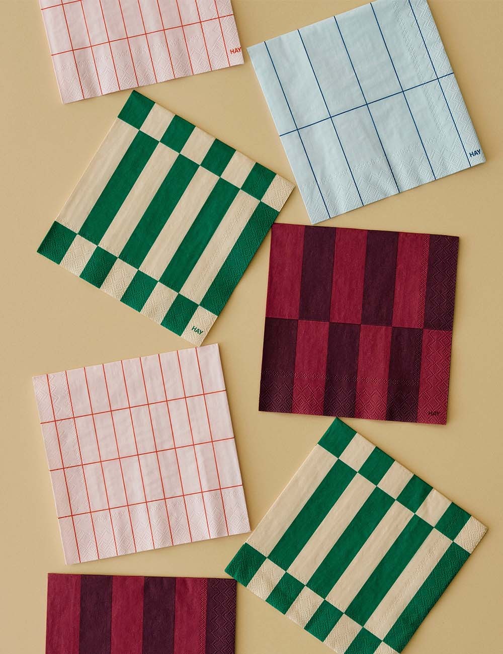 serviettes à cocktail à motifs