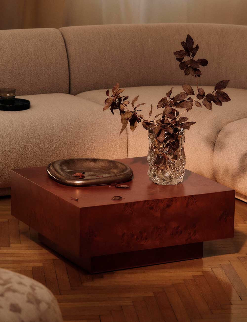 burl sorage coffee table