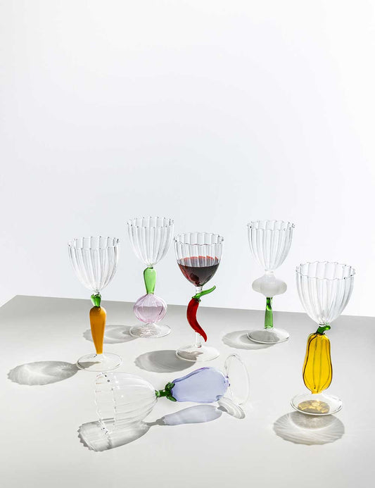 Califlower optical stemmed glass