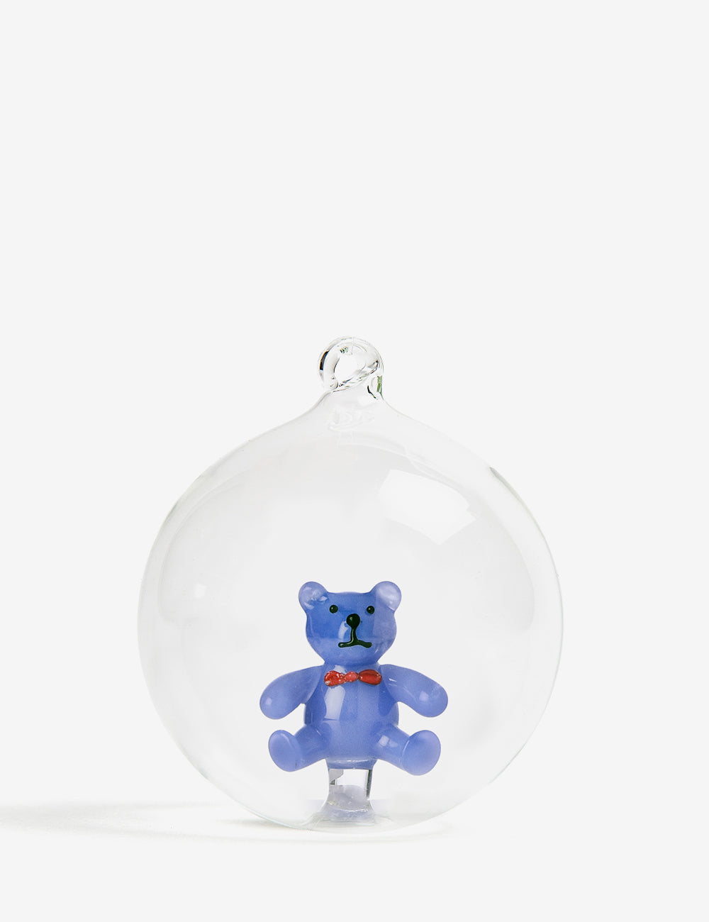 Blue teddy christmas ball 