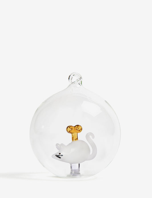 White mouse christmas ball 