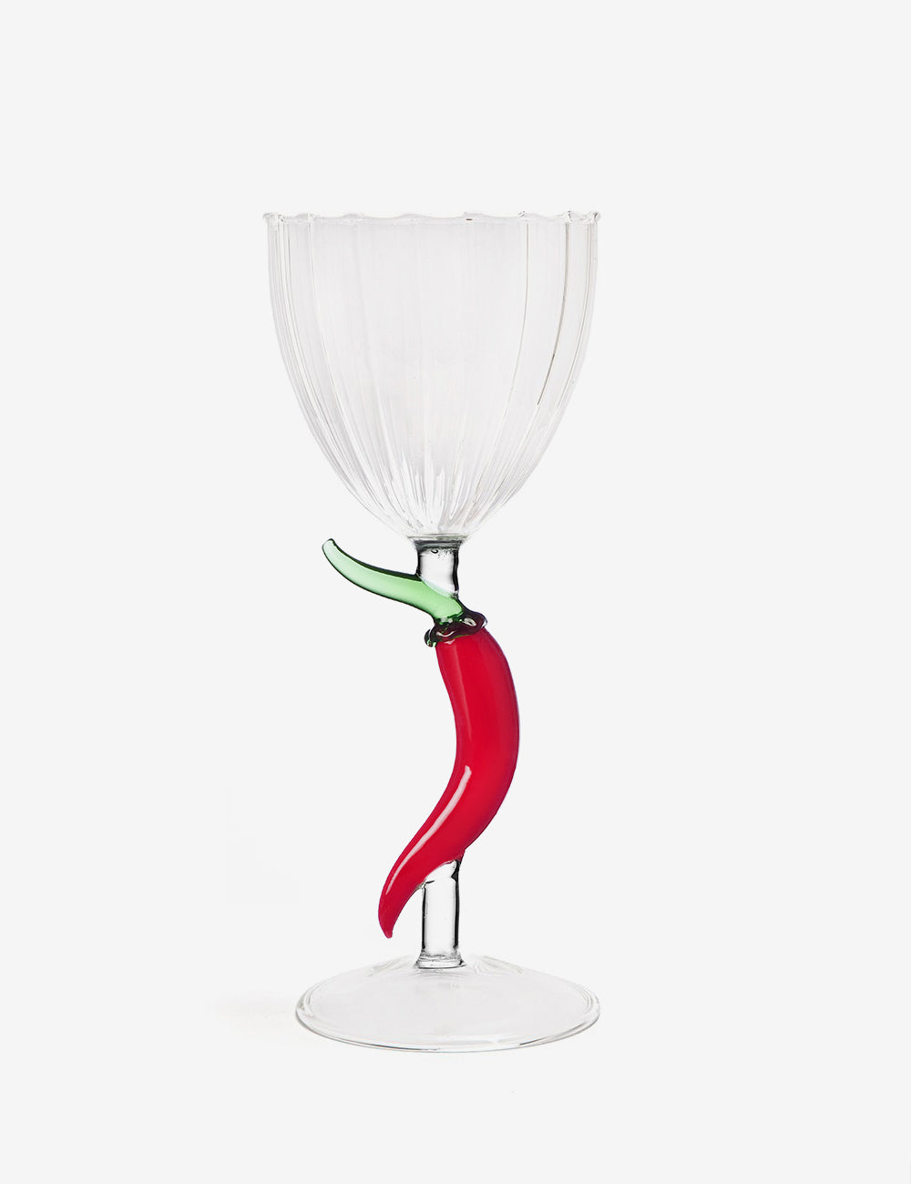 Chili pepper optical stemmed glass