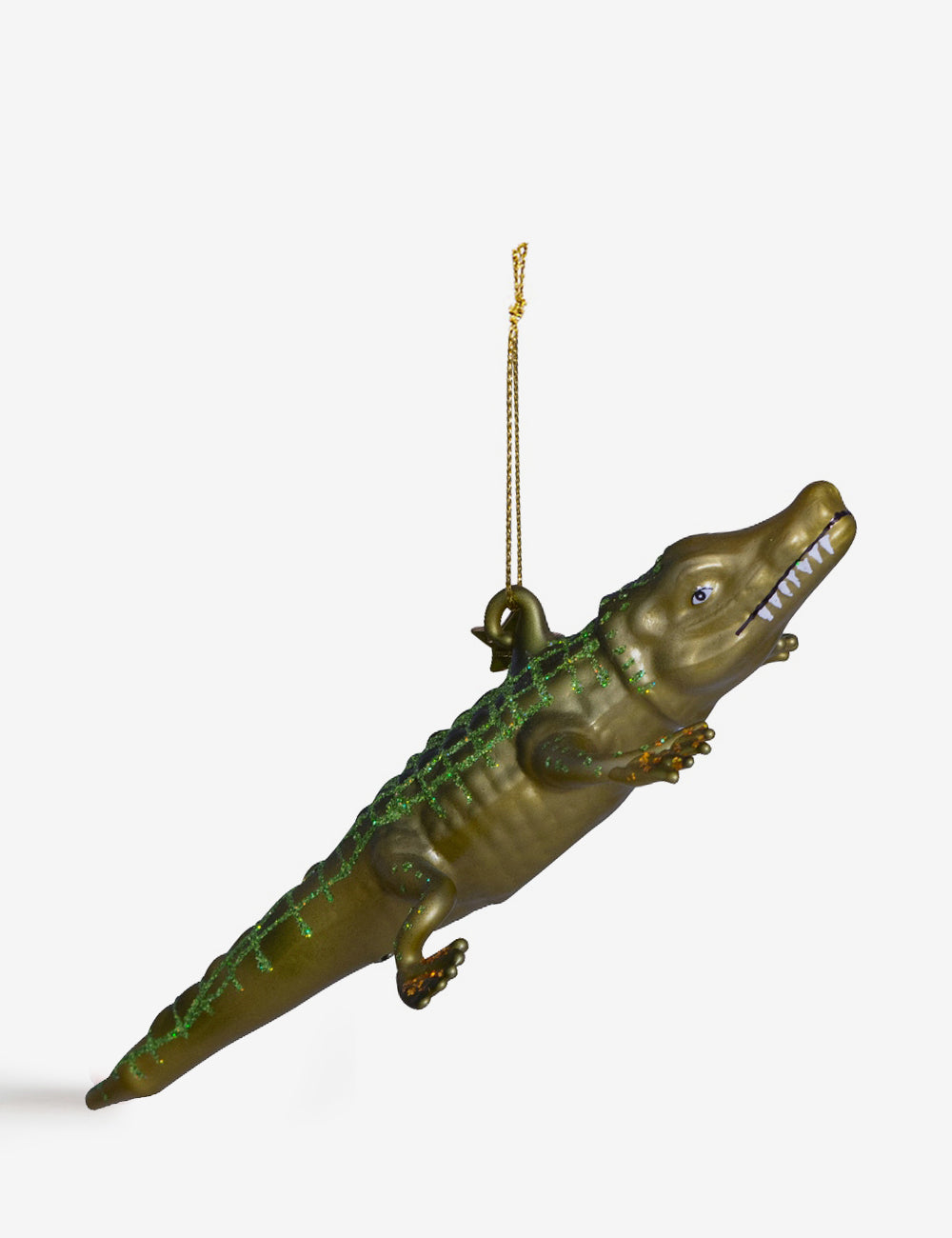 Crocodile glass ornament 
