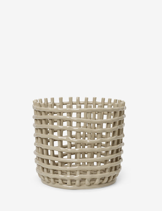 CERAMIC BASKET LARGE CASHMERE