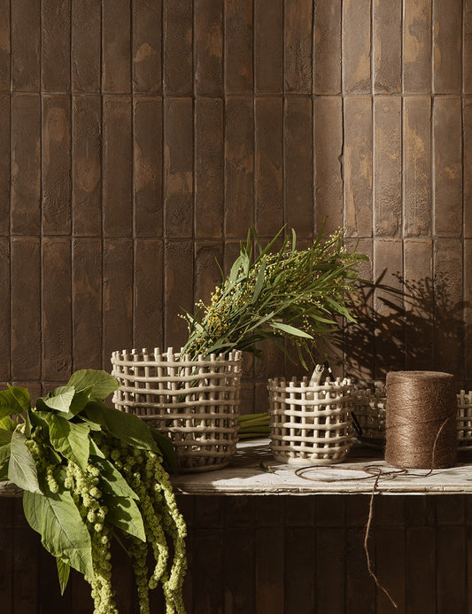 CERAMIC BASKET LARGE CASHMERE