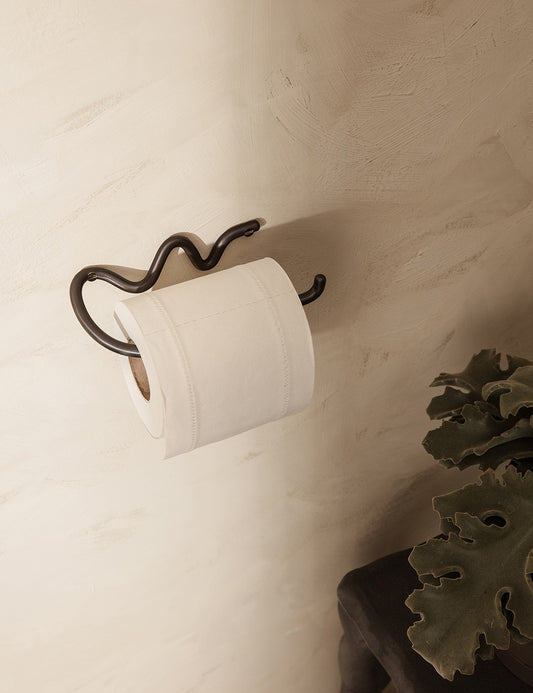 PORTA-BANHEIRO CURVATURE BLACK BRASS