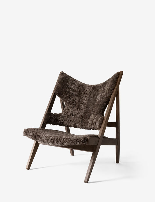 knitting lounge chair sheepskin