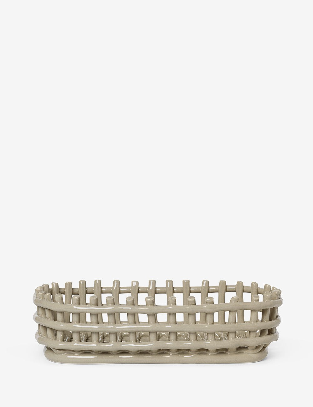CERAMIC BASKET OVAL CASHMERE