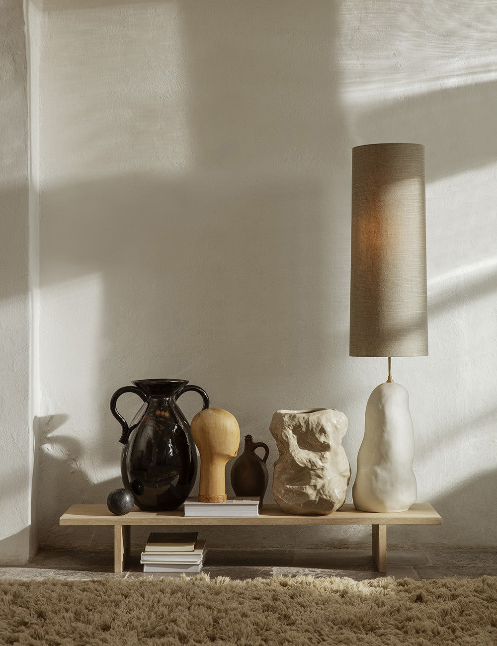 meadow high pile rug light sand