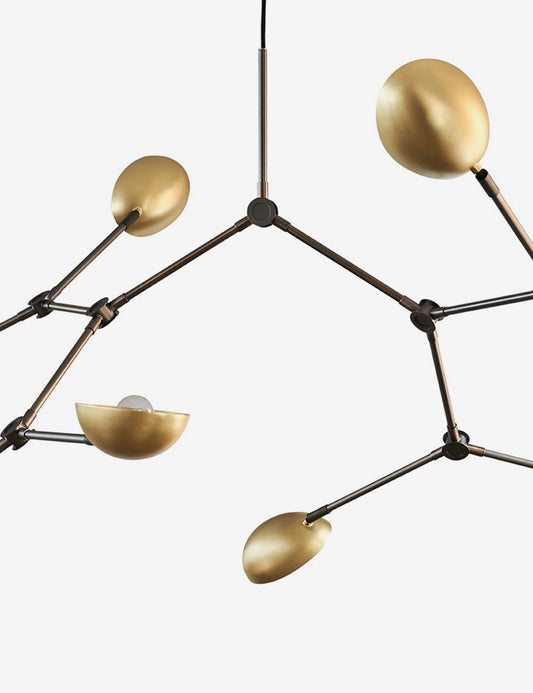 drop chandelier brass