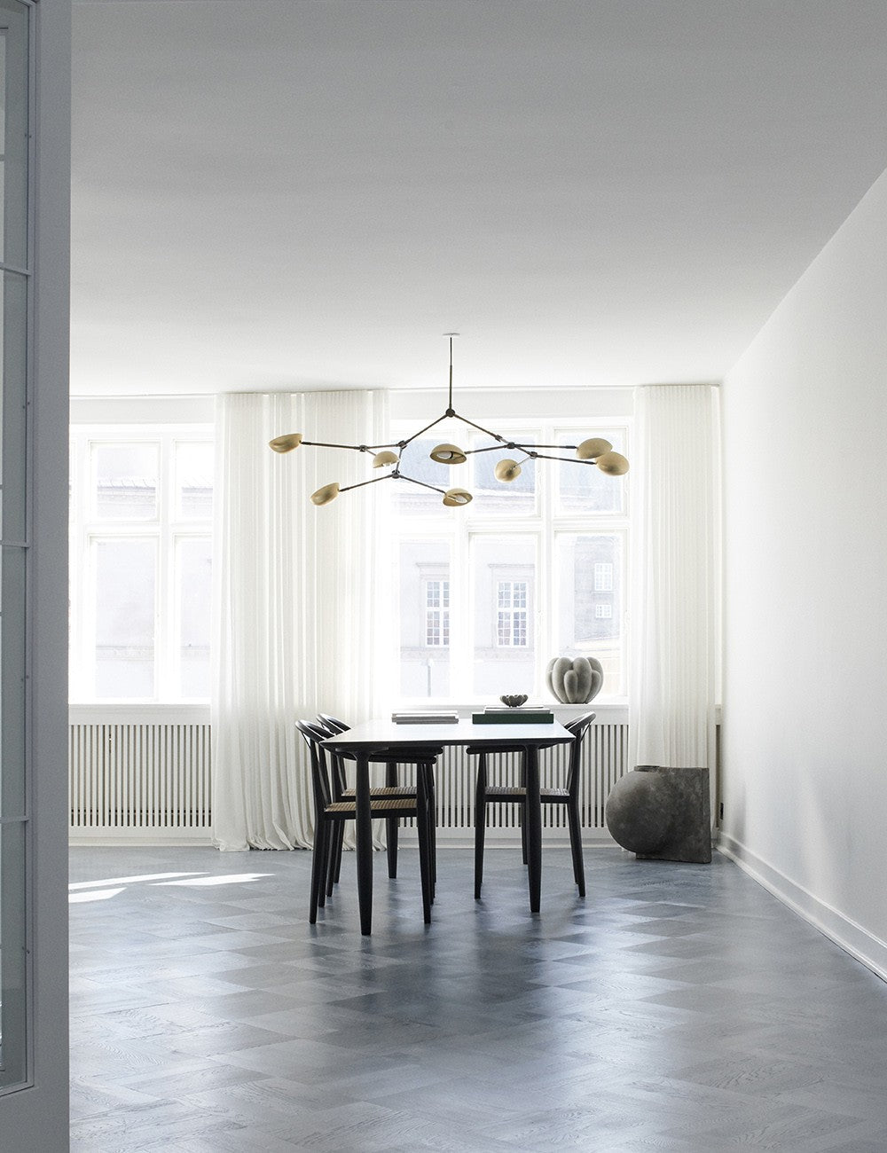 drop chandelier brass
