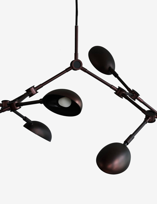 drop chandelier mini burned black