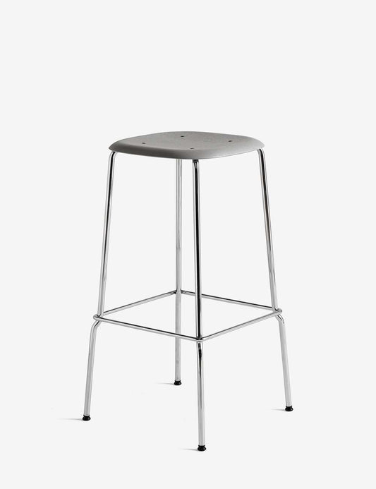 sgabello cromato alto 30 con bordo morbido