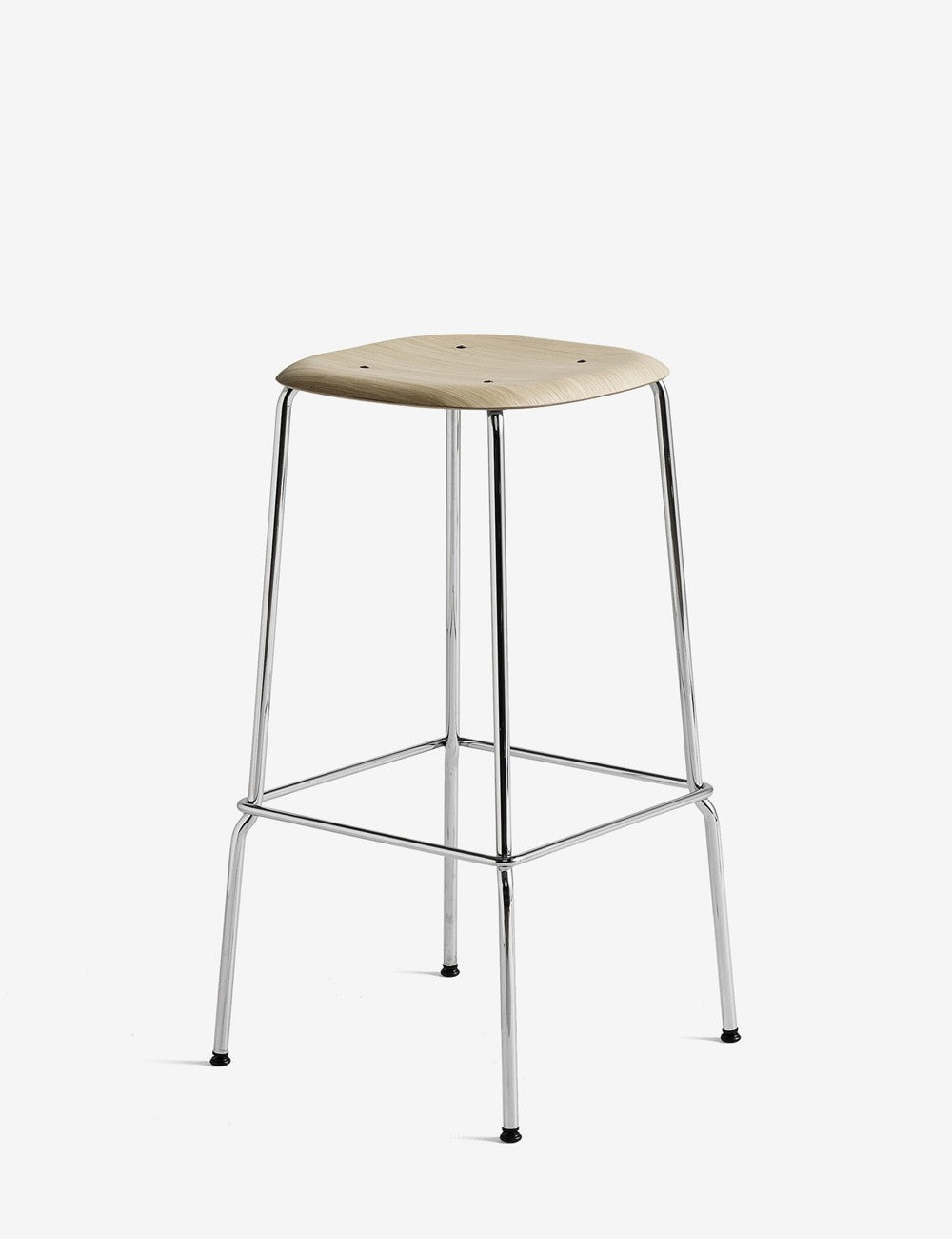 sgabello cromato alto 30 con bordo morbido