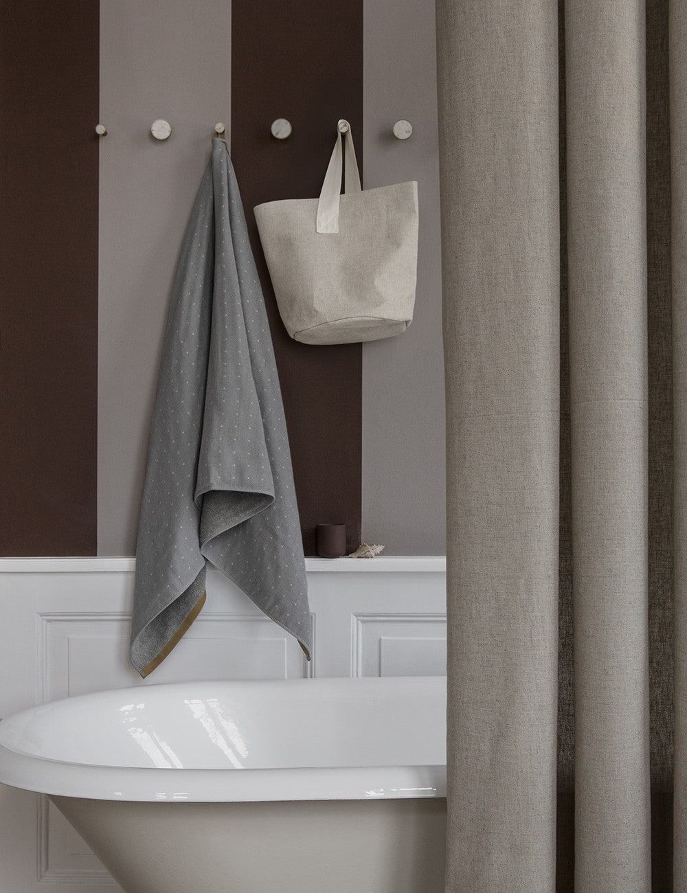 rideau de douche en chambray